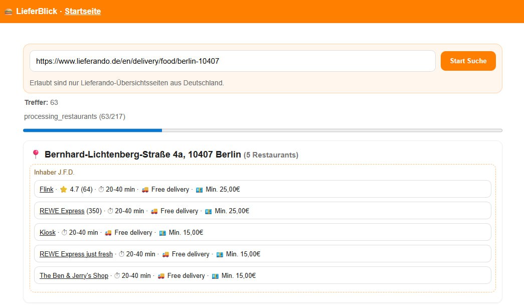 Schritt 3: Suche starten und Fortschritt sehen